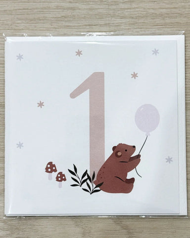 Petite Vous Bear Birthday 1 Card
