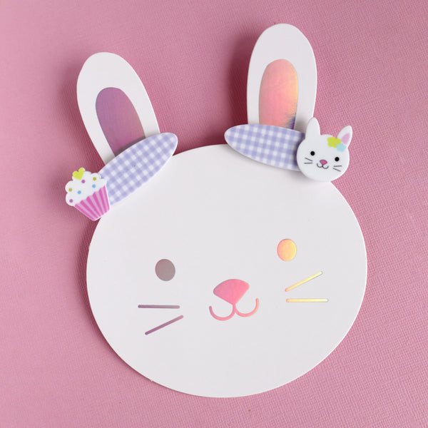 Lauren Hinkley  - Tea Party Red Cupcake Bunny Hair Clips