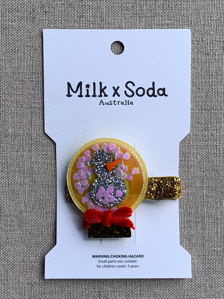 Milk X Soda XMAS Snow Globe Hair Clip Gold