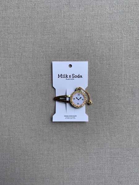 Milk X Soda Clock Hair Clip Gold