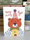 Florence Fry Happy Birthday Tiger Collage Card