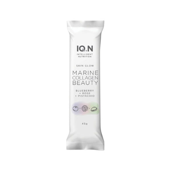 IQ.N Intelligent Nutrition Marine Collagen Beauty Bar (Skin Glow) Blueberry + Rose + Pistachio 45g