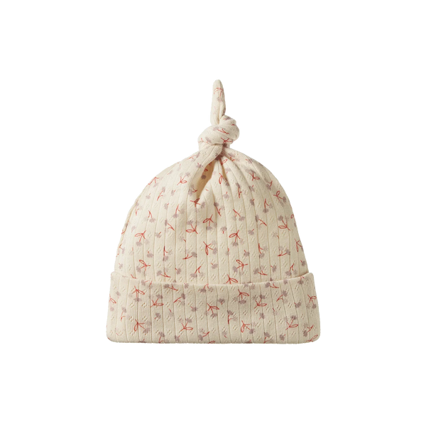 Nature Baby - Knotted Beanie Pointelle - Dandelion