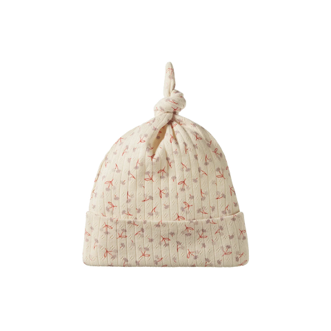 Nature Baby - Knotted Beanie Pointelle - Dandelion