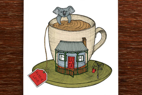 The Nonsense Maker Teacup Koala House Card