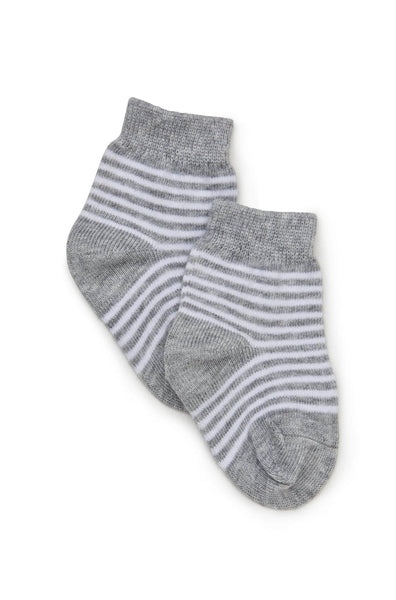 Marquise 2PK Cotton Socks - Grey/White Stripe