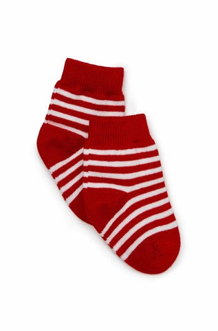 Marquise 2PK Cotton Socks - Red/White Stripe