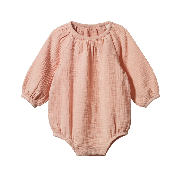 Nature Baby - Meadow Bodysuit Muslin - Rose Dust