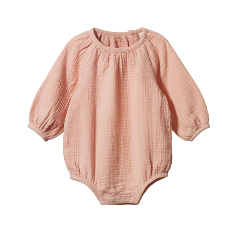 Nature Baby - Meadow Bodysuit Muslin - Rose Dust