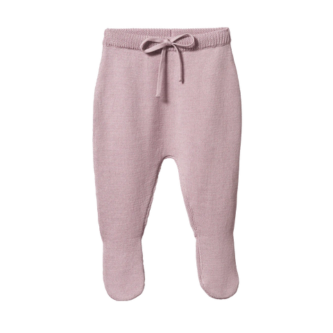 Nature Baby Merino Knit Footed Romper - Lilac