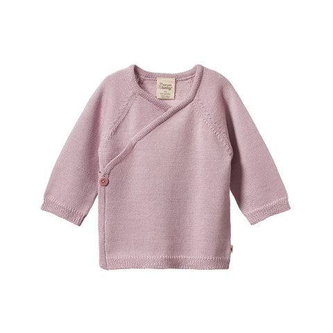 Nature Baby Merino Knit Kimono Jacket - Lilac