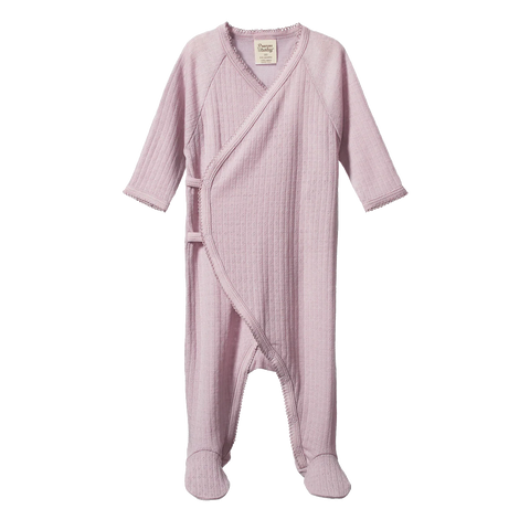 Nature Baby Kimono Stretch and Grow Pointelle - Lilac