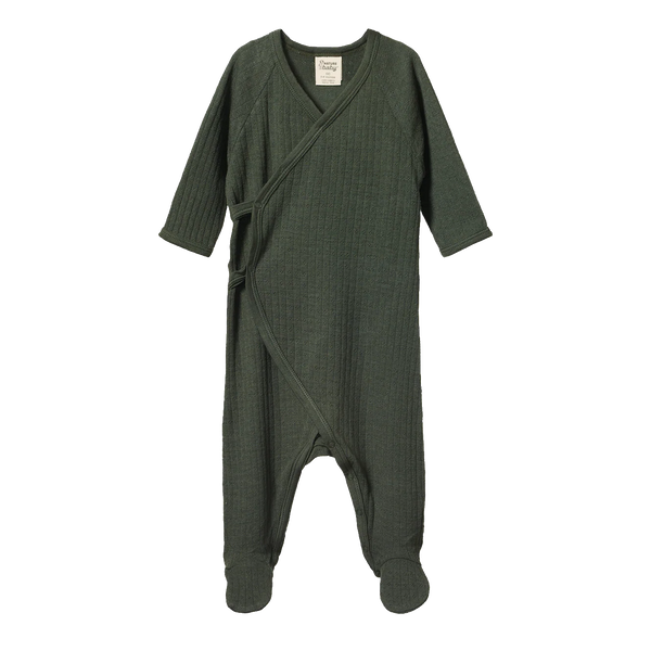 Nature Baby Merino Kimono Pointelle Stretch N Grow Thyme