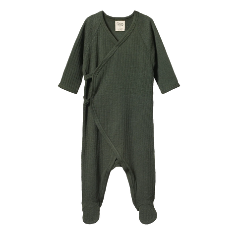 Nature Baby Merino Kimono Pointelle Stretch N Grow Thyme