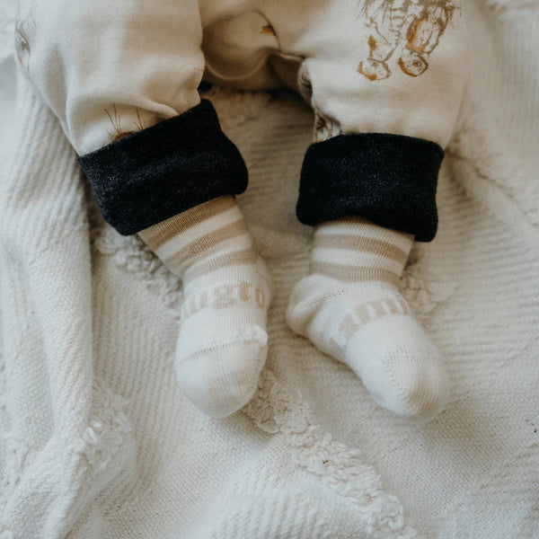 Lamington Baby Merino Crew Socks - Squirrel