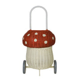Olli Ella Mushroom Luggy Wheel Basket - Red