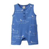 Nature Baby Camper Suit Curious Crocodiles Reef Print