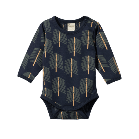 Nature Baby Stretch Jersey L/S Bodysuit Bramblewood