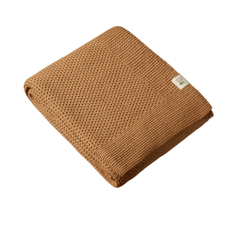 Nature Baby Merino Knit Blanket Caramel Bassinet