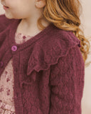 Nora Lee Ruffle Cardigan - Fig