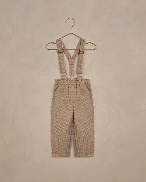 Nora Lee Suspender Pant - Golden Houndstooth