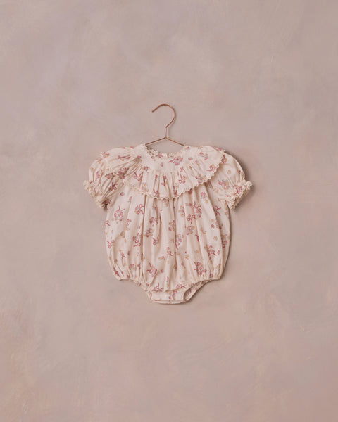 Nora Lee Eva Romper - Bow Ditsy in Natural