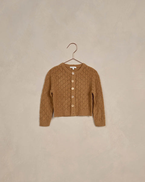 Nora Lee Cropped Pointelle Cardigan - Golden