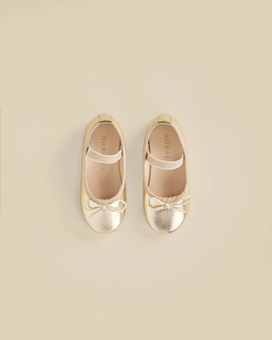 Noralee Ballet Flats - Metallic Ecru