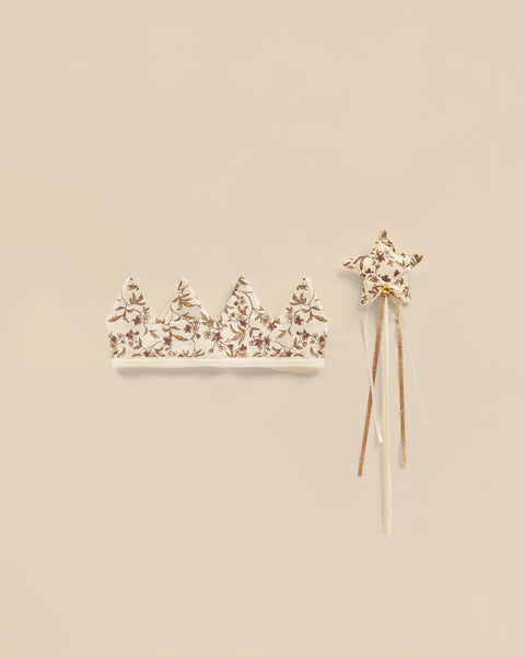 Nora Lee Crown and Wand - Fig Floral Ecru