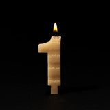 Queen B Number 1 Beeswax Birthday Candle