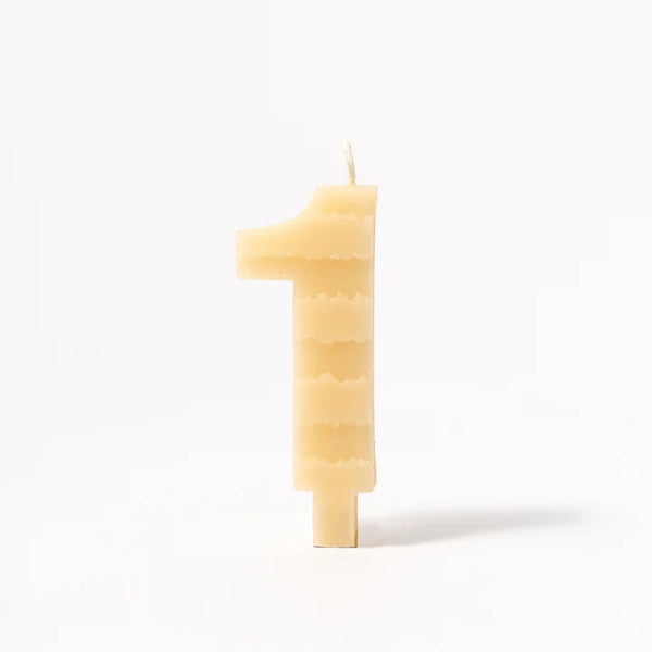 Queen B Number 1 Beeswax Birthday Candle