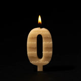 Queen B Number 0 Beeswax Birthday Candle