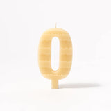 Queen B Number 0 Beeswax Birthday Candle