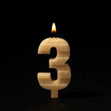 Queen B Number 3 Beeswax Birthday Candle