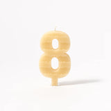 Queen B Number 8 Beeswax Birthday Candle