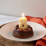 Queen B Number 8 Beeswax Birthday Candle