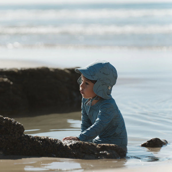 Nature Baby One Piece Bathing Trunks Blue Whale Print