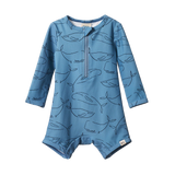 Nature Baby One Piece Bathing Trunks Blue Whale Print