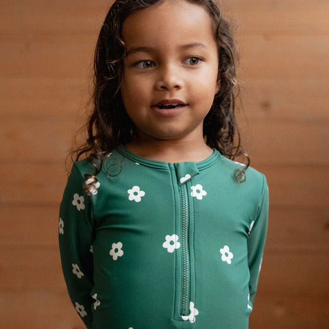 Nature Baby One Piece Bathing Trunks Flora Peppermint Print