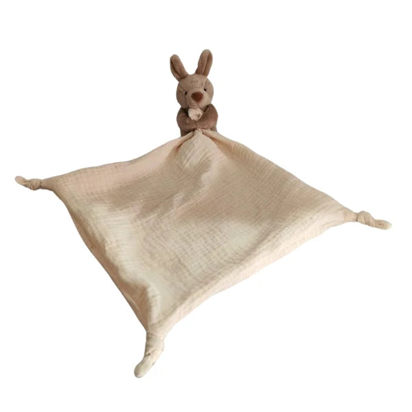 Petite Vous Jojo the Kangaroo Baby Comfort Blanket COOL Muslin