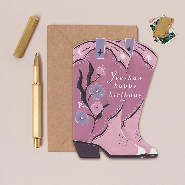 Sister Paper Co Cowboy Boots Birthday Card