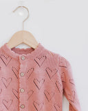 Quincy Mae Knit Cardigan Lipstick