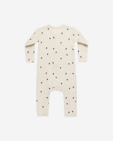 Quincy Mae Ribbed Baby Jumpsuit Mushrooms