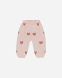 Quincy Mae Heart Knit Pants Bubblegum