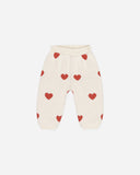 Quincy Mae Heart Knit Pants Ivory