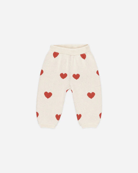 Quincy Mae Heart Knit Pants Ivory