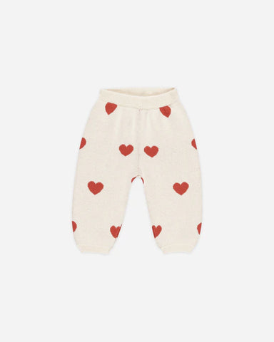 Quincy Mae Heart Knit Pants Ivory