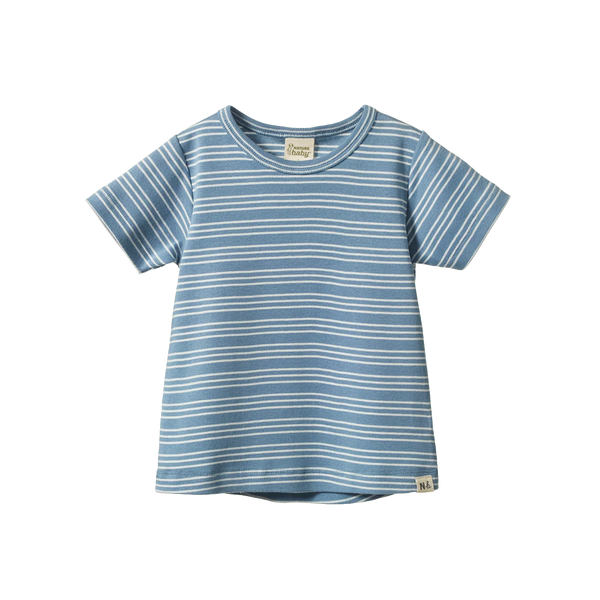 Nature Baby - River Tee - Blue Stripe Trio