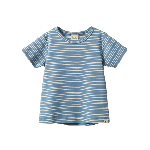 Nature Baby - River Tee - Blue Stripe Trio