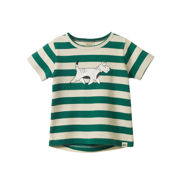 Nature Baby - River Tee - Dog Walk - Peppermint Print